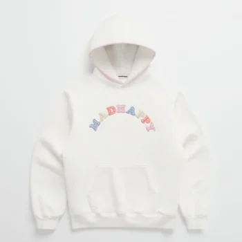 Plaid Cooper Fleece Hoodie White
