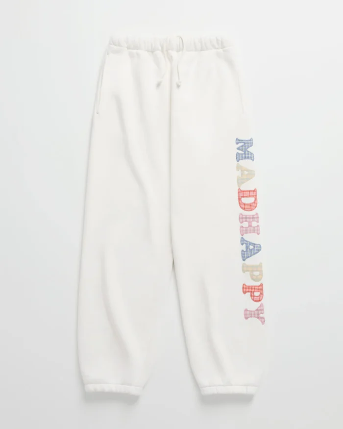 Plaid Cooper Fleece Sweatpant White